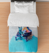 Artistic Kirigami Autumn Festival design on duvet cover.
